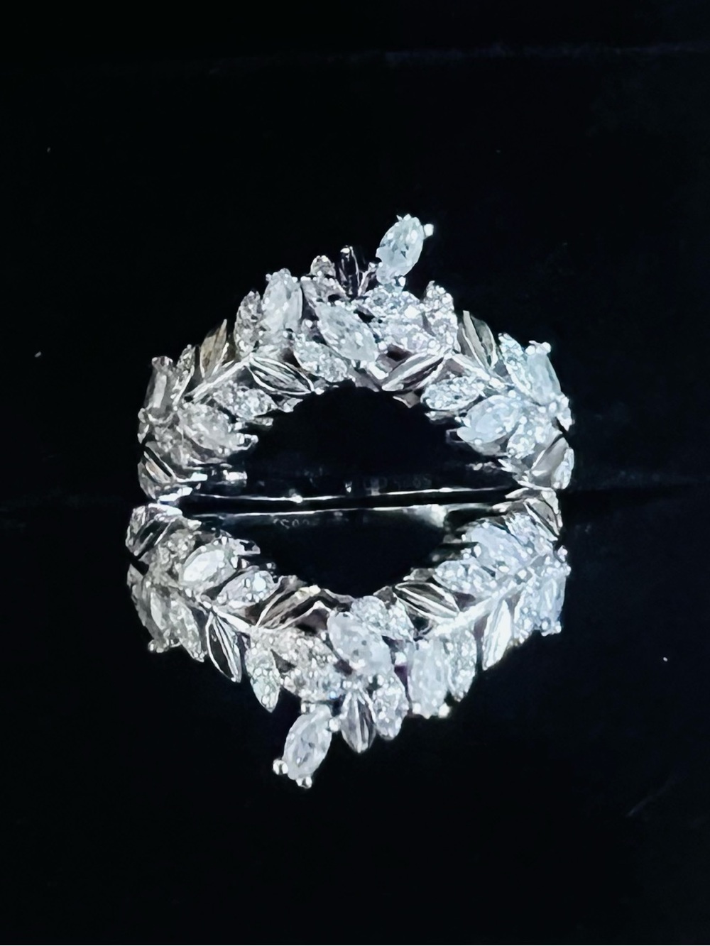 ❤️ NEW! Silver Leaf Moissanite Wreath Ring Set